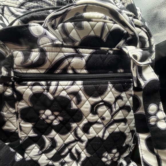 2PC Vera Bradley Black & White Quilted Duffle Bag and Backpack Retired Pattern - Picture 12 of 12